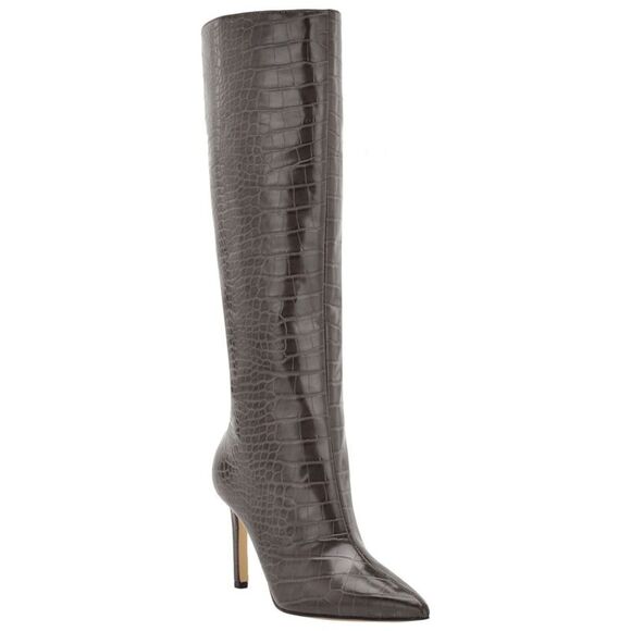 Guess Shoes Guess Womens Brown Croc Embossed Padded Dayton Pointy